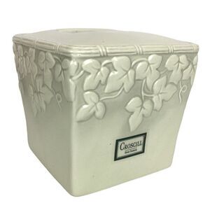 Croscill Scarborough Tissue Box Cover Ivy Leaves Heavy Square Bathroom Decor